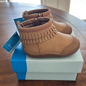 Stride Rite 360 Tan Kids boots with Fringe, New with Tags